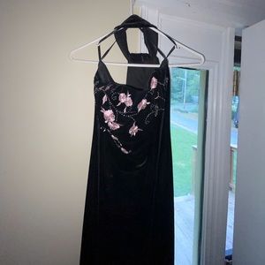 Vintage Betsy & Adam Black Velvet Formal Dress